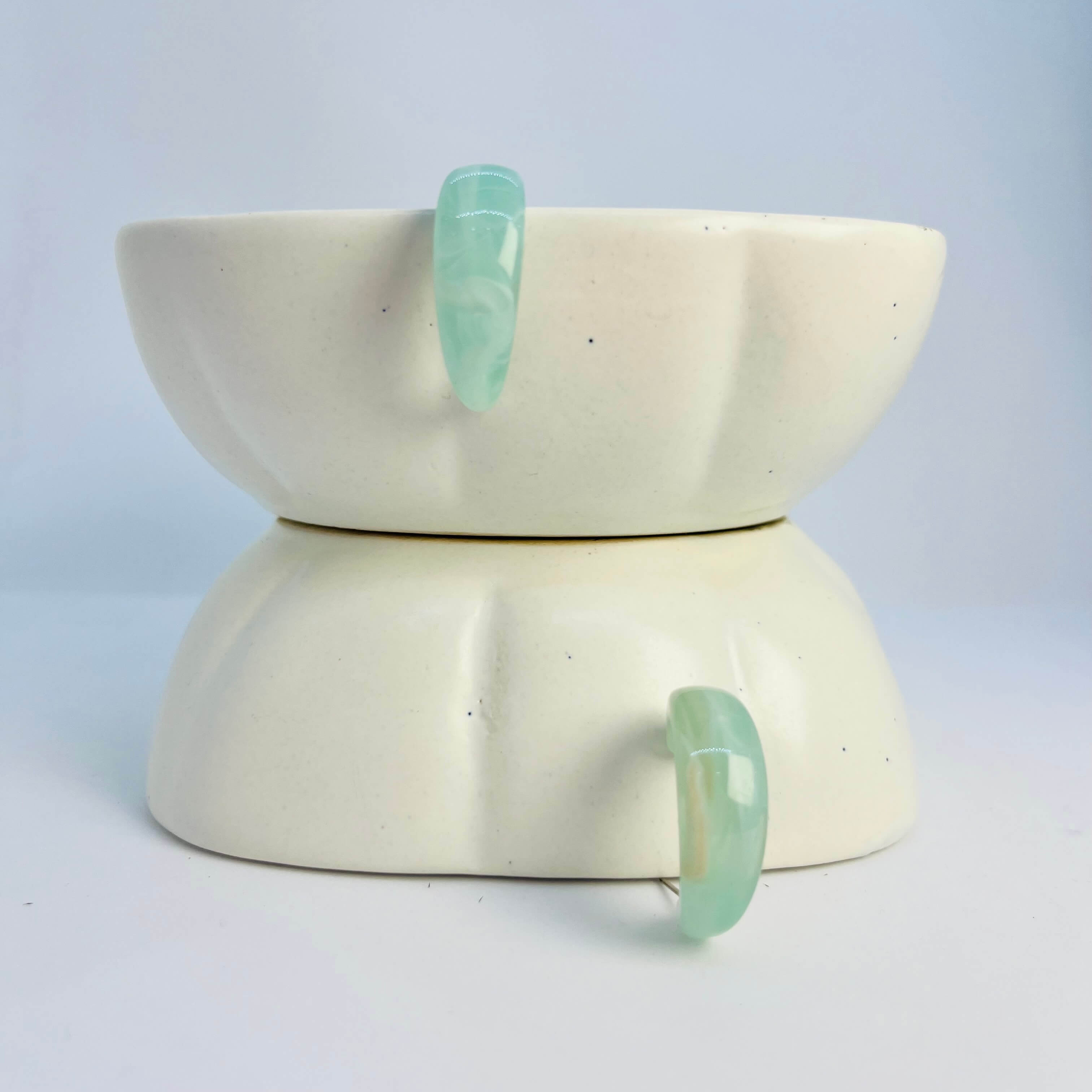 ACRYLIC NOT-SO-BIG BULGING HOOPS (TURQUOISE) - SILVER