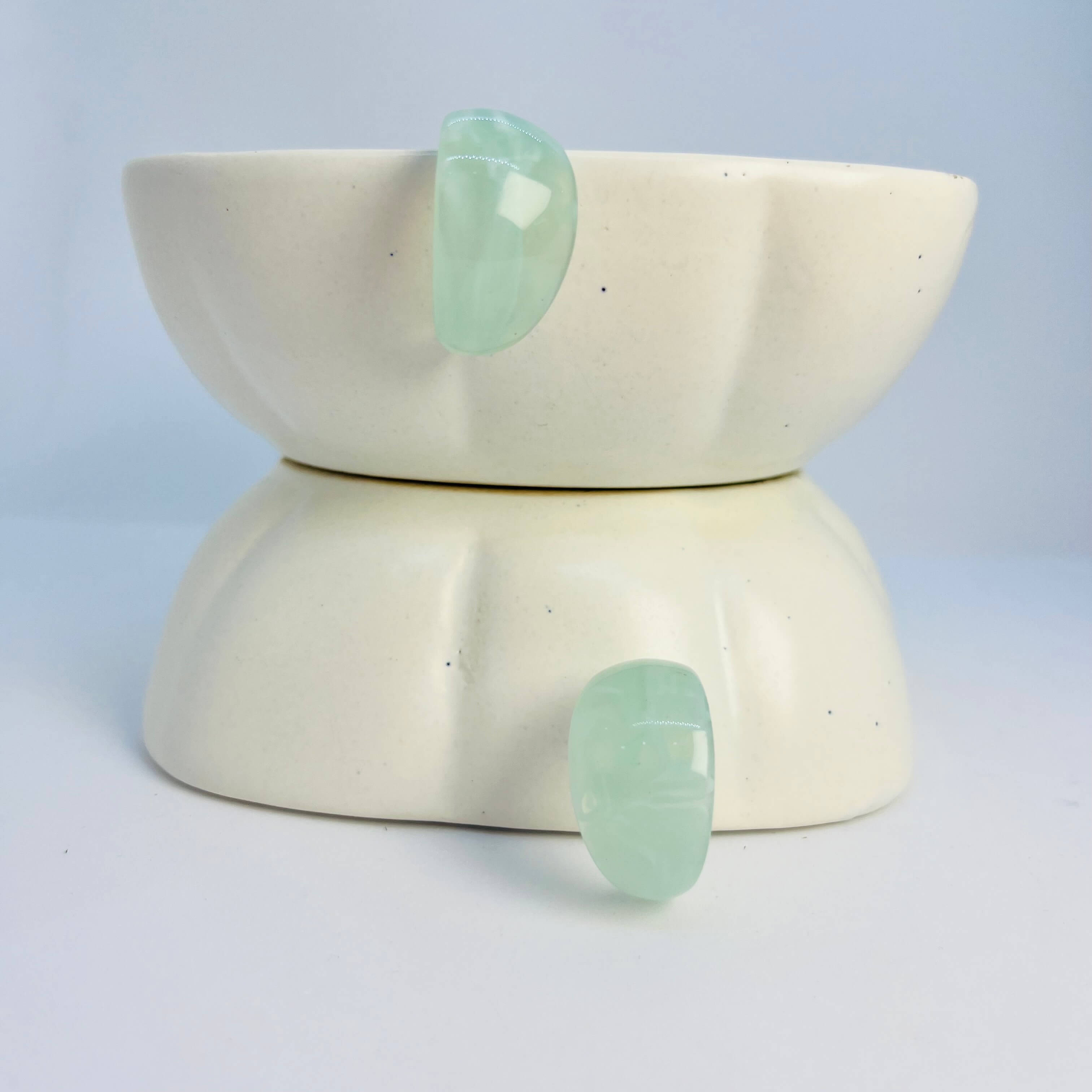 ACRYLIC BIGG BULGING HOOPS PASTEL (TURQUOISE) - SILVER